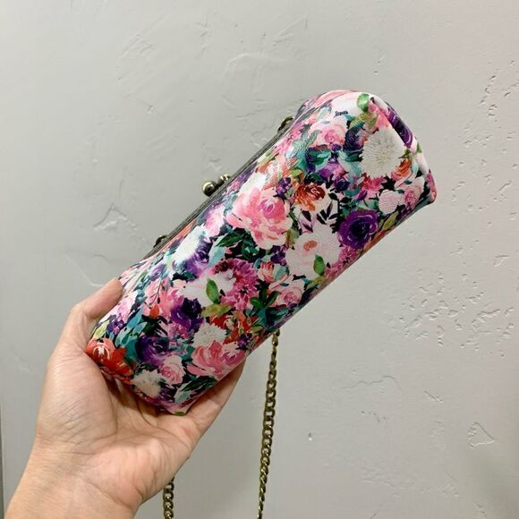 Vintage Handsewn Genuine Leather Floral Print Kisslock Purse & Small clutch Set - Picture 16 of 16